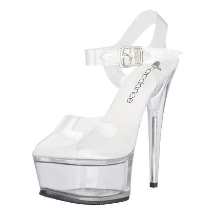 Introducing the PleasurePro Sensation-6 Clear Platform Sandal - Model PS-6CPS, Unisex Pleasure Enhancer for Exquisite Foot Fetish Play, Transparent - Adult Naughty Store