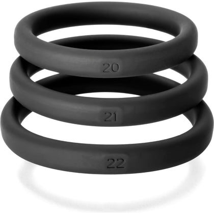 Xact-Fit Silicone Rings X-Large 3 Ring Kit - Premium Cock Rings for Men - Model #20, #21, #22 - Enhance Pleasure and Performance - Black