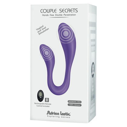 Adrien Lastic Couple Secrets II + LRS Dual-Stimulation Vibrating Sex Toy for Couples - Model LS-2002 - Unisex - Vaginal and Anal Pleasure - Midnight Black