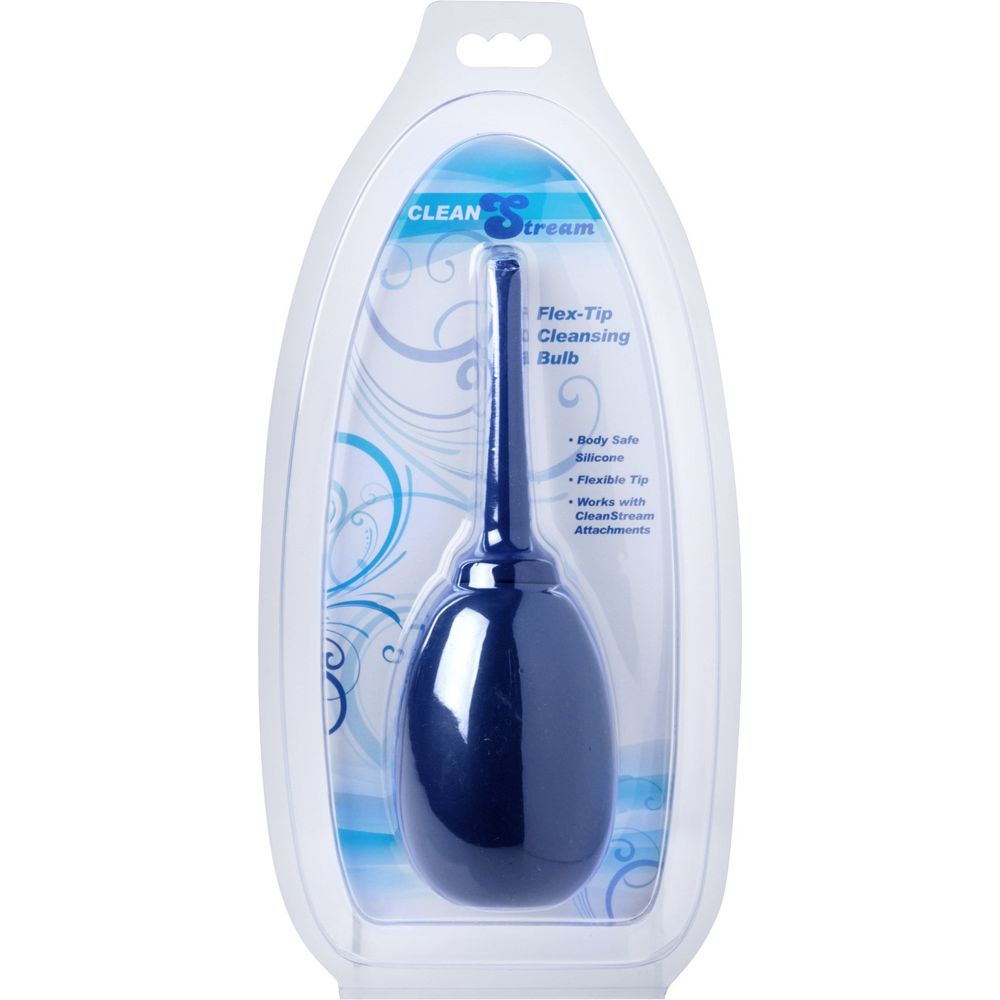 CleanStream Flex-Tip Cleansing Enema Bulb - Premium Silicone, Flexible Tapered Tip, ABS Plastic Screw Base - Unisex Anal and Vaginal Cleansing - Black