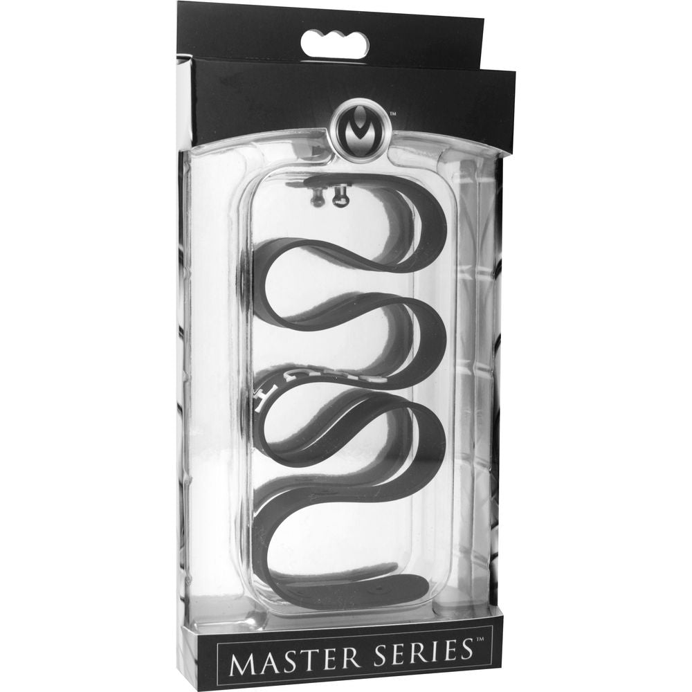 Master Series SCS-001 Silicone Collar - Adjustable Unisex Neck Restraint Toy for BDSM Play - Black