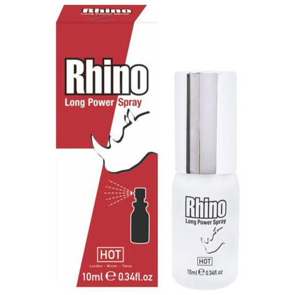 Hot Rhino XR10 Long-Lasting Delay Spray for Men - Enhances Endurance and Pleasure - 10ml - Black