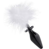 SensualGlass White Fluffer Bunny Tail Glass Anal Plug - A Luxurious Delight for Sensual Pleasure