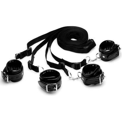 Deluxe Bed Restraint Kit - The Ultimate Bondage Experience for Couples - Model X9X - Unleash Your Desires - For Him and Her - Full Body Restraints - Intense Pleasure - Black