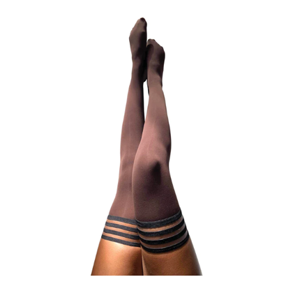 Kix'ies Autumn Size A Thigh-Highs - Sensual Chocolate Nude Thigh-High Stockings for All-Day Comfort and Style