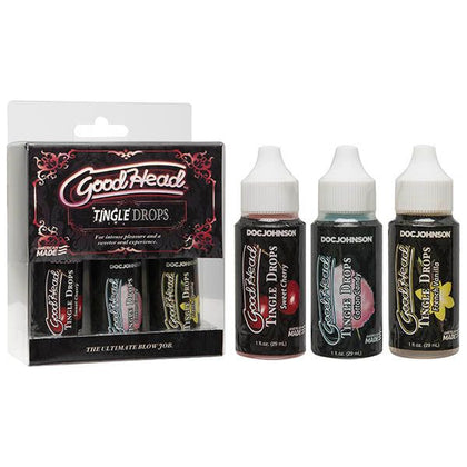 GoodHead Tingle Drops - Oral Sex Enhancer for Enhanced Pleasure - French Vanilla, Cotton Candy, Sweet Cherry - 3-Pack (30ml each) - Adult Naughty Store