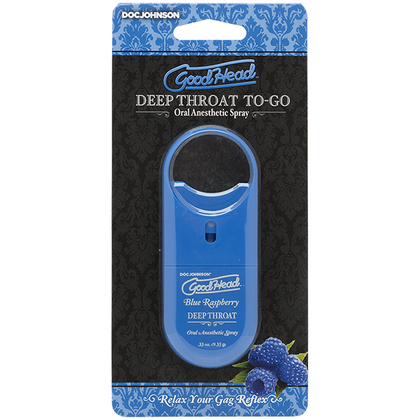Introducing the Sensational PleasureCo Deep Throat Spray - GoodHead™ To-Go - Blue Raspberry - Model DT-500 - Unisex - Throat Desensitizer for Enhanced Oral Pleasure