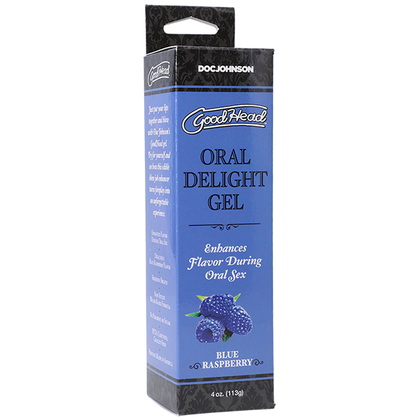 Doc Johnson GoodHead Blue Raspberry Oral Delight Gel - Model 4 oz - Enhances Flavor for Unforgettable Oral Pleasure - Non-Sticky Water-Based Formula - Freshens Breath - PETA-Certified, Cruelty-Free