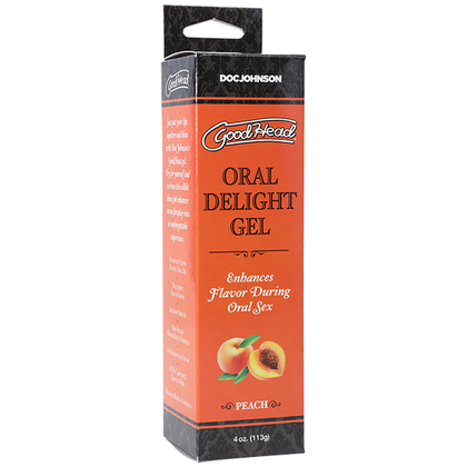 Doc Johnson GoodHead Oral Delight Gel - Peach - Model X4 - Unisex - Enhances Oral Pleasure - 4 oz