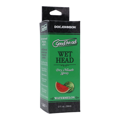 GoodHead Watermelon Wet Head Dry Mouth Spray - 2 fl. oz. - Instant Moisture and Fresh Breath - Oral Sex Enhancer - Mouthwatering Flavor - Spray Application - Paraben and Sugar-Free - Cruelty- - Adult Naughty Store