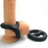 BRUTUS Sensual Silicone Yin Yang Cock and Ball Duo Ring - Model BSY-001 - For Men - Enhances Erection and Pleasure - Jet Black
