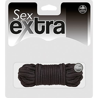 Sex Extra 10 Meter Cotton Rope - Shibari Kinbaku Restraints - Model SE-10C - Unisex - Full Body Pleasure - Black