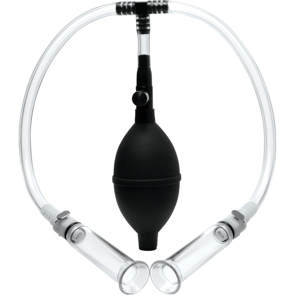 Introducing the SensaPump Nipple Enhancer System - Dual Cylinder, Unisex, Nipple Stimulation, Clear