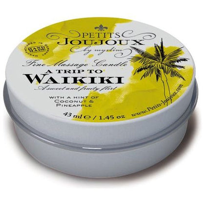Petits JouJoux Massage Candle Waikiki 43ml - Sensual Aromatherapy for Couples - Coconut & Pineapple Scent - Enhance Intimacy and Relaxation