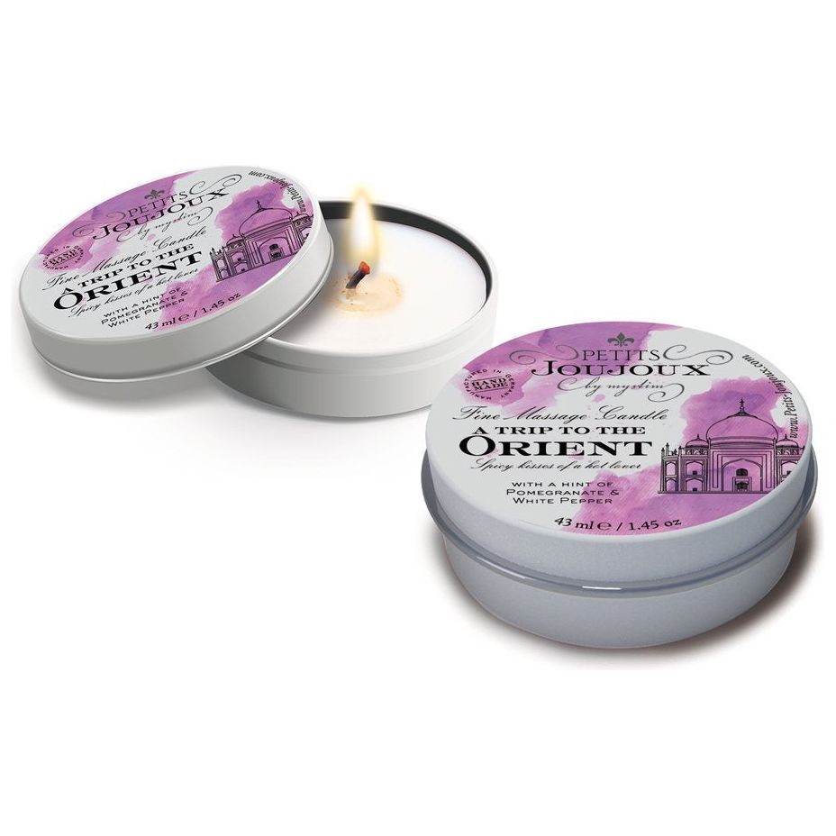 Petits JouJoux Massage Candle Orient 43ml - Sensual Aromatherapy for Couples - Exotic Pomegranate & White Pepper Scent