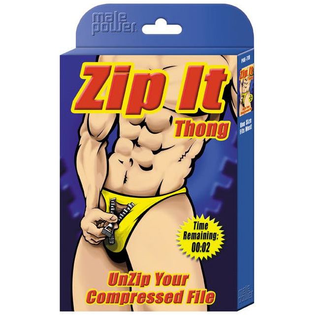 Adult Naughty Store - Zip It Thong Novelty Underwear Black: Sensual Pleasure for All Genders