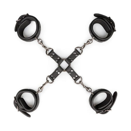 Introducing the Exquisite Pleasure: The Sensual Bliss Hogtie Set - Model HB-69 - Unisex - Ultimate Restraint and Delight - Black - Adult Naughty Store