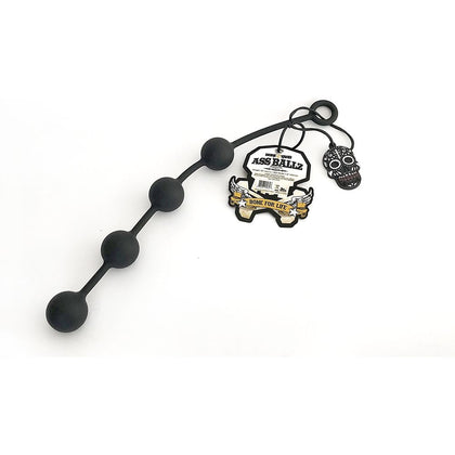 Boneyard Ass Ballz Medium Silicone Anal Beads for Men and Women - Intense Backdoor Stimulation - Model 16-40cm - Black