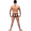 Male Power Viper Strappy Ring Jock - Reptilian Snakeskin Print Men's Pleasure Enhancer in Natural Shades with Sparkle