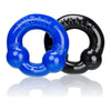 OXBALLS Ultraballs 2 Pack Cockring - Model UB-2PC-BLKBLU - Enhance Pleasure and Performance - Black and Police Blue - Adult Naughty Store