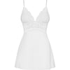 Introducing the Sensual Elegance Classic Babydoll and Thong Set - Model SED-101, for Women, Exquisite Pleasure, in White