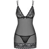 Adult Naughty Store: Tempting Black Mesh and Lace Chemise And Thong Set - Sensual Lingerie for Women