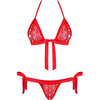 Introducing the Red Hot Side Tie Set: Sensual Lace Lingerie for Unforgettable Nights