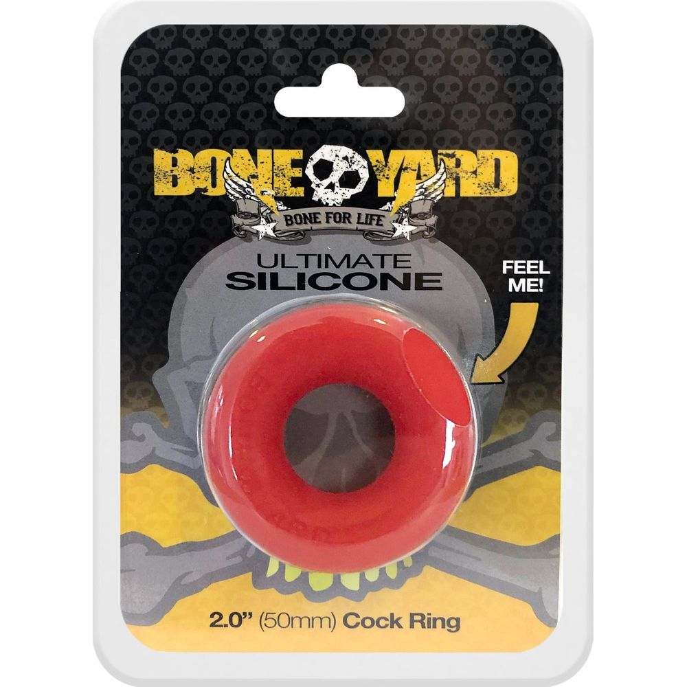 Boneyard Ultimate Silicone Cock Ring - Premium Donut Shaped Comfort, Red