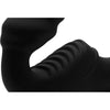 Luxe Pleasure Co. Elegant Black Slim Rider Ribbed Vibrating Silicone Strapless Strap On - Model SR-5000W - Women's Dual Pleasure Stimulation