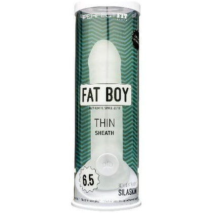 Introducing the Sensual Pleasures with Fat Boy™ Thin Sheath 6.5: The Ultimate Male Enhancer for Mind-Blowing Pleasure in Sultry Black - Adult Naughty Store