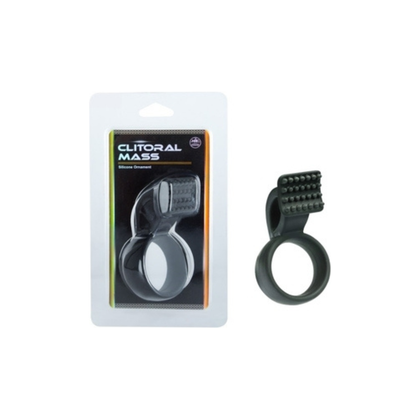 Introducing the SensaPleasure Silicone Vibrating Clitoral Mass C-Ring - Model X1 for Men - Enhances Pleasure and Performance - Black - Adult Naughty Store