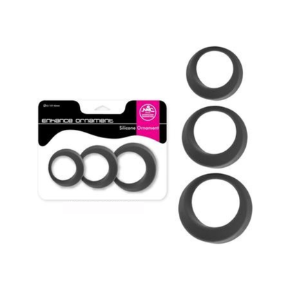 Enhance Silicone C-Rings Set of 3 Grey - Ultimate Pleasure for All Genders and Intensified Sensations - Adult Naughty Store