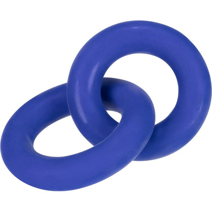 Hunkyjunk Cobalt DUO Linked Cock/Ball Rings - Ultimate Pleasure for Men in Vibrant Blue