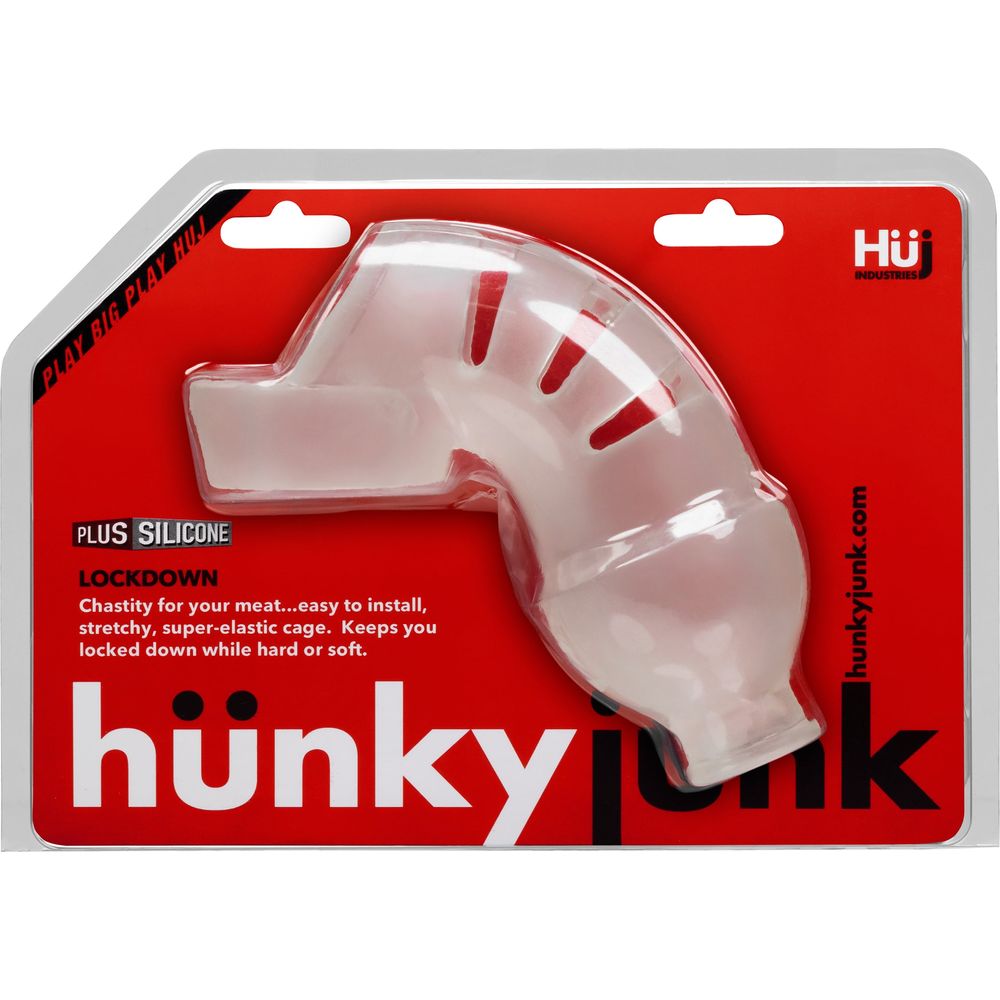 Hunkyjunk LOCKDOWN Cage Chastity Toy - Model HJ-500 - Male Genital Restriction Device for Intense Pleasure - Black