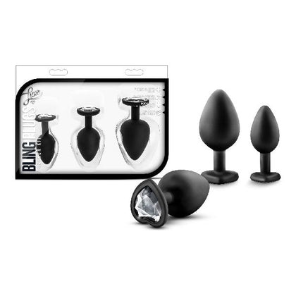 Introducing the Luxuria Plaisir Collection: Exquisite Luxe Bling Plugs Training Kit - Model LP-3X for Anal Pleasure in White