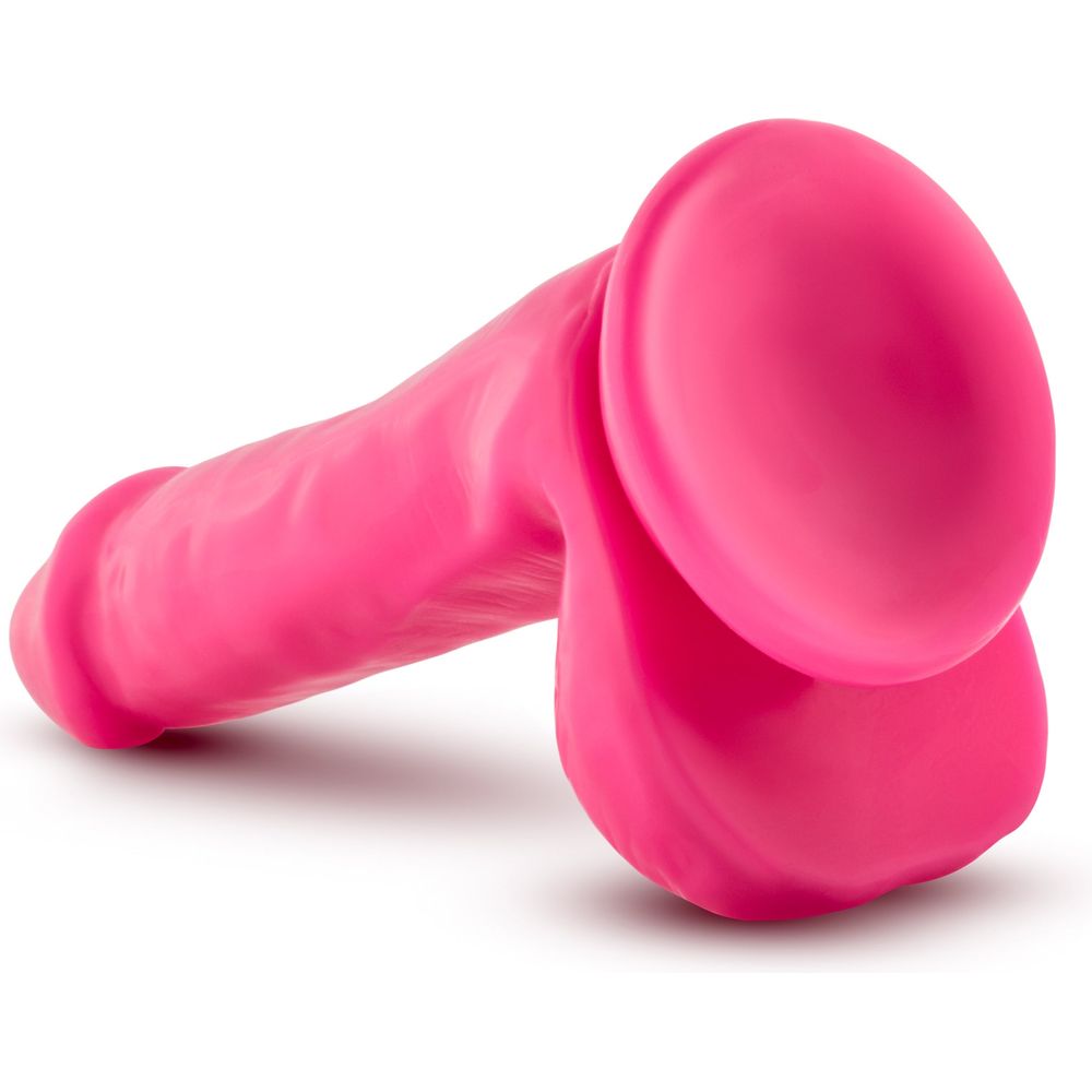 Neo Elite 6in Silicone Dual Density Cock with Balls - Sensational Neon Pink Pleasure Toy for Intense Satisfaction