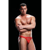 Introducing the Sensual Pleasure Co. Red Low Rise Jock Strap - Model LS-300: A Passionate Delight for Men's Intimate Pleasure in Red