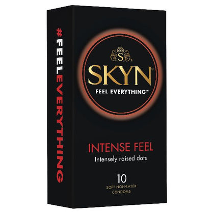 SKYN Intense Feel Condoms - Skynfeel Ultra-Stimulating Condoms Intense 10 for Enhanced Pleasure Male/Female Genitalia Natural Color
