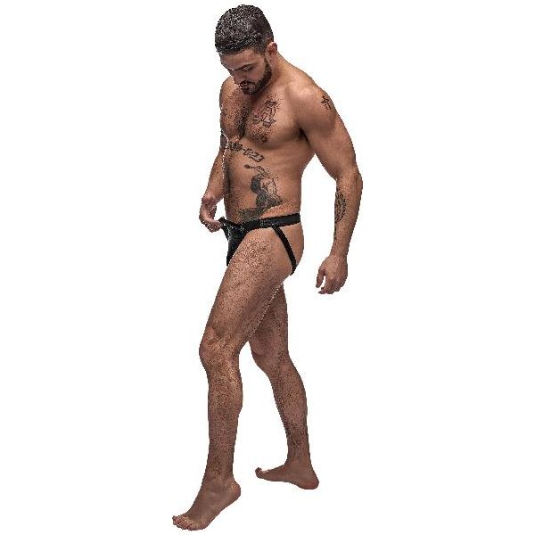 Male Power Grip & Rip Off Jock - Rip Away Front Pouch, Velcro Tabs, Plush Elastic Leg Bands, Embossed Waistband - Unleash Your Wild Side