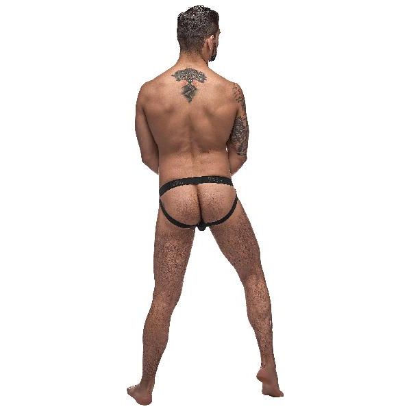 Male Power Grip & Rip Off Jock - Rip Away Front Pouch, Velcro Tabs, Plush Elastic Leg Bands, Embossed Waistband - Unleash Your Wild Side