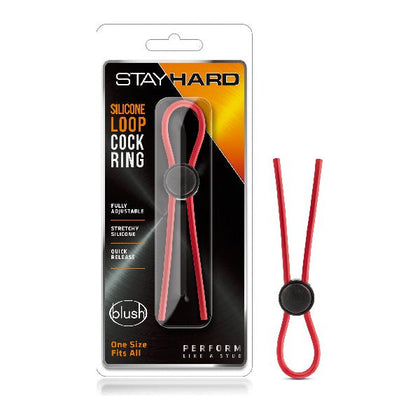 Stay Hard Silicone Loop Cock Ring - Red: The Ultimate Performance Enhancer for Intense Pleasure