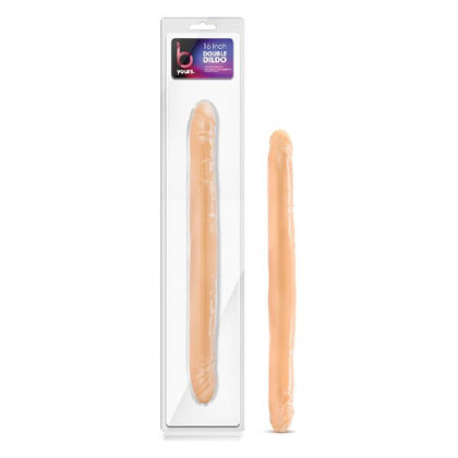 B Yours 16in Beige Double Dildo - Pleasure Enhancer for Couples