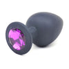 Introducing Sensual Bliss: The Pleasure Enigma - Model BSL-001-L | Unisex Silicone Anal Plug | Captivating Black with Passionate Purple Diamond - Adult Naughty Store