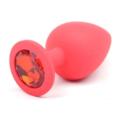 Sensual Pleasures Red Silicone Anal Plug Large with Red Diamond - The Ultimate Passion Indulgence for All Genders - SP-APL-RDL-001 - Adult Naughty Store