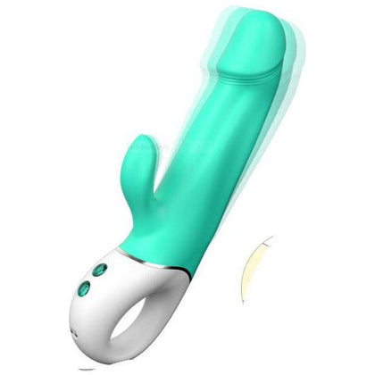 Wave Rabbit Teal - The Ultimate Pleasure Experience for Her: A Luxurious Silicone and ABS Dual-Stimulation Vibrator Model WR-001, Designed for Female Pleasure in Teal