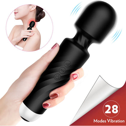 Introducing the SensaWand X-12: The Ultimate Pleasure Wand for Her in Sleek Black