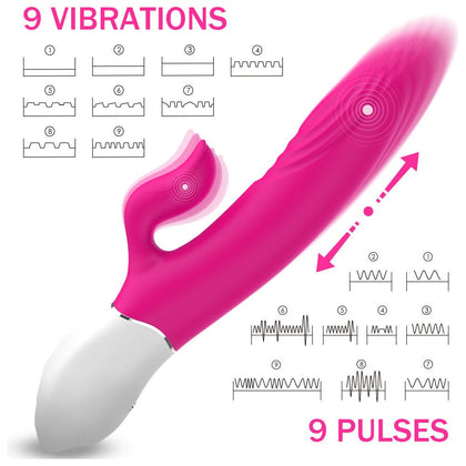 SensaThrust™ LTRV-9000: The Ultimate Pink Dual Stimulating Thrusting Rabbit Vibrator for Women