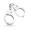 Introducing the Exquisite Pleasure: Silver Metal Cuffs - Model MTC-300 - Unisex - Captivating Wrist Restraints for Sensational Pleasure in Silver - Adult Naughty Store