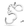 Introducing the Exquisite Pleasure: Silver Metal Cuffs - Model MTC-300 - Unisex - Captivating Wrist Restraints for Sensational Pleasure in Silver - Adult Naughty Store