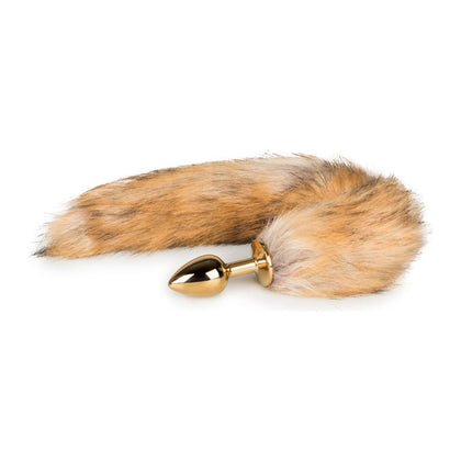 Fox Tail No. 1 - Gold Plug: Luxurious Unisex Aluminium Butt Plug with Faux Fur Tail for Sensual Anal Stimulation (Model FT-1, Gold) - Adult Naughty Store